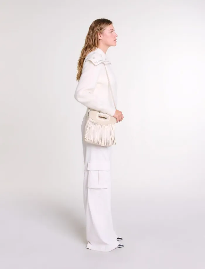 Maje Sweaters and Cardigans Womens Cardigan With Jewellery Neck Ecru