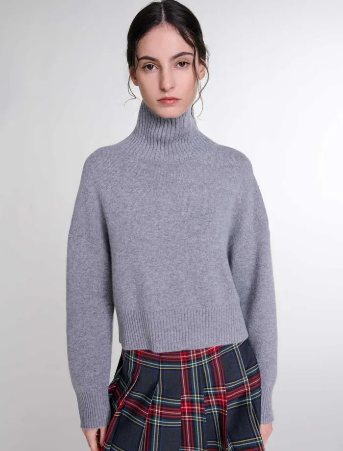 Maje Sweaters and Cardigans Womens Cashmere Knit Jumper Grey