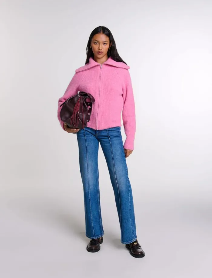 Maje Sweaters and Cardigans Womens Woolblend Cardigan Pink