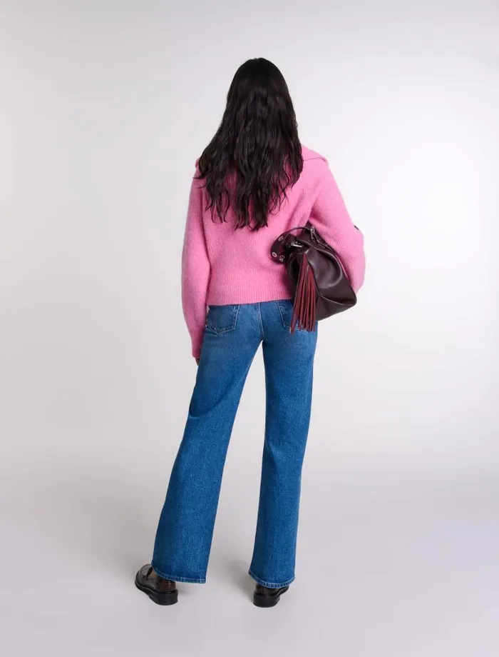 Maje Sweaters and Cardigans Womens Woolblend Cardigan Pink