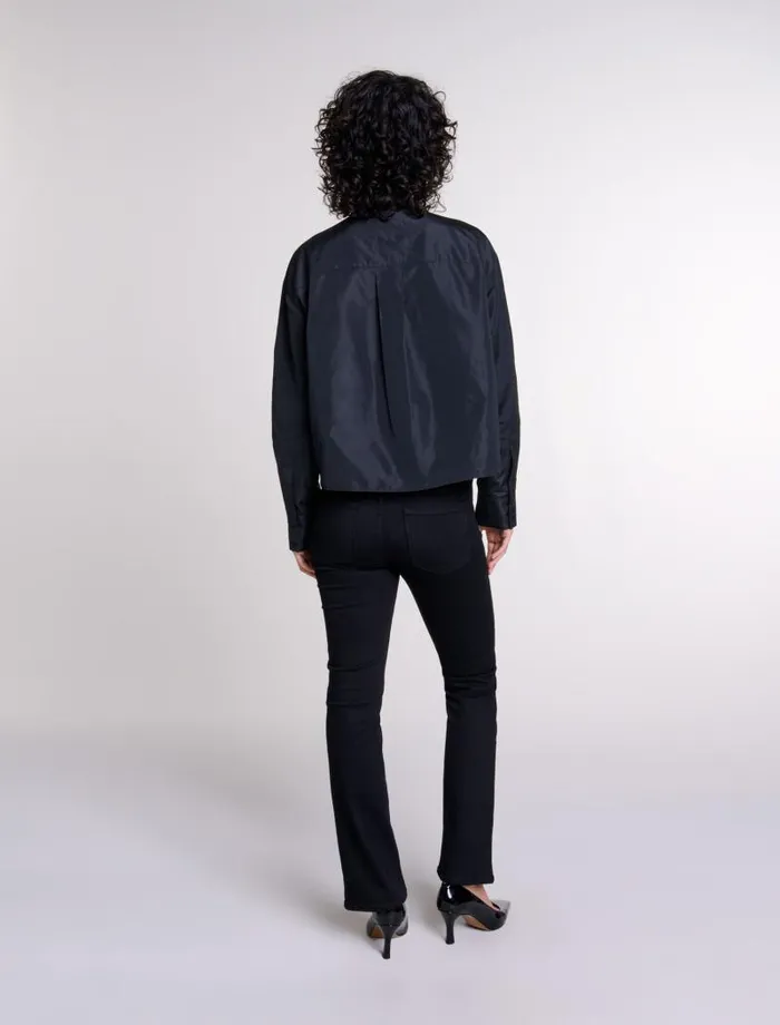 Maje Tops and Shirts Womens Openwork Shirt Black