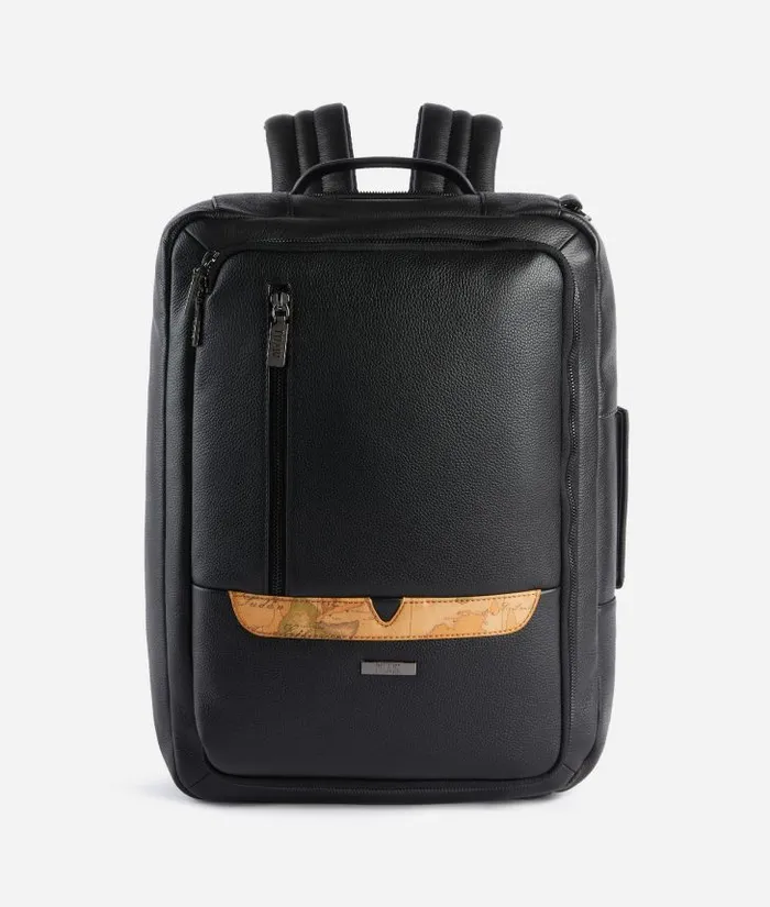 Man Backpacks and Belt Bags Alviero Martini Beta Leather 3Way Travel Backpack Black Man Backpacks and Belt Bags Alviero Martini Beta Leather 3Way Travel Backpack Black