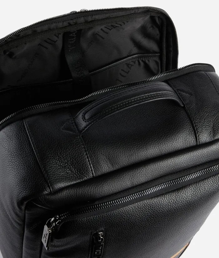 Man Backpacks and Belt Bags Alviero Martini Beta Leather 3Way Travel Backpack Black