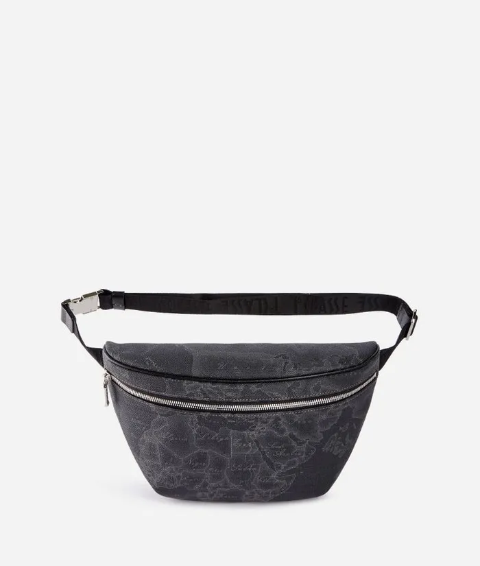 Man Backpacks and Belt Bags Alviero Martini Geo Black Maxi Belt Bag