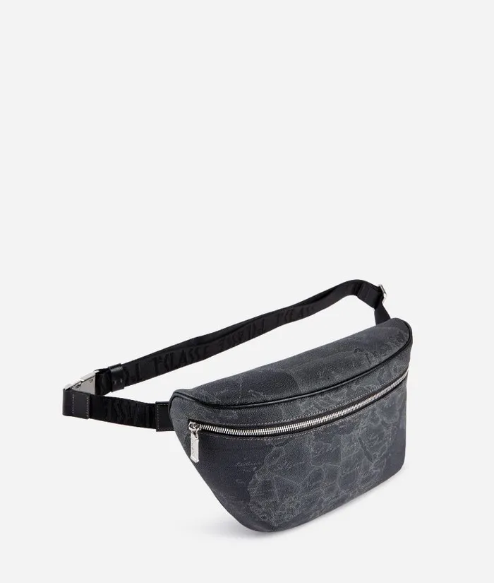 Man Backpacks and Belt Bags Alviero Martini Geo Black Maxi Belt Bag