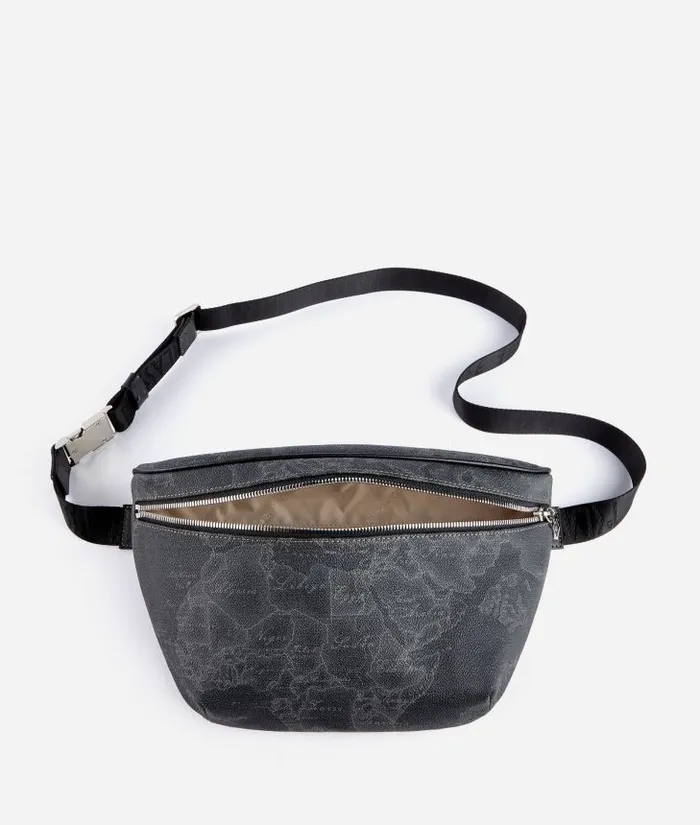 Man Backpacks and Belt Bags Alviero Martini Geo Black Maxi Belt Bag