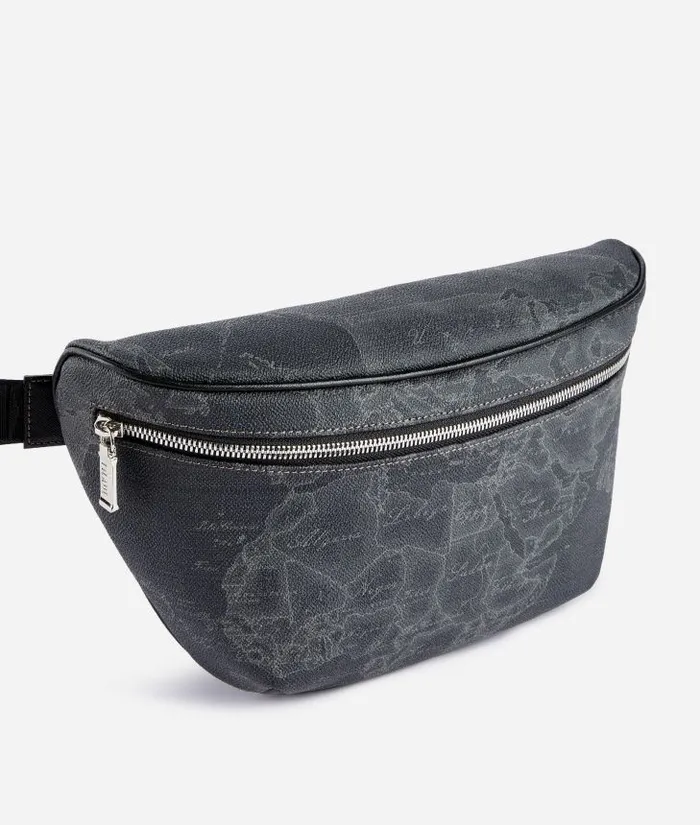 Man Backpacks and Belt Bags Alviero Martini Geo Black Maxi Belt Bag