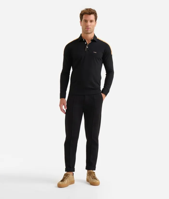 Man Knitwears Shirts and TShirts Alviero Martini LongSleeved Stretch Cotton Polo Shirt Black Man Knitwears Shirts and TShirts Alviero Martini LongSleeved Stretch Cotton Polo Shirt Black