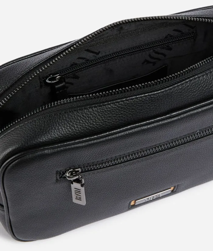 Man Pouches and Toiletry Bags Alviero Martini Beta Leather Carryall Case Black