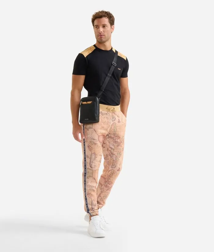 Man Trousers Alviero Martini Sweatpants With Logo Motif Geo Classic
