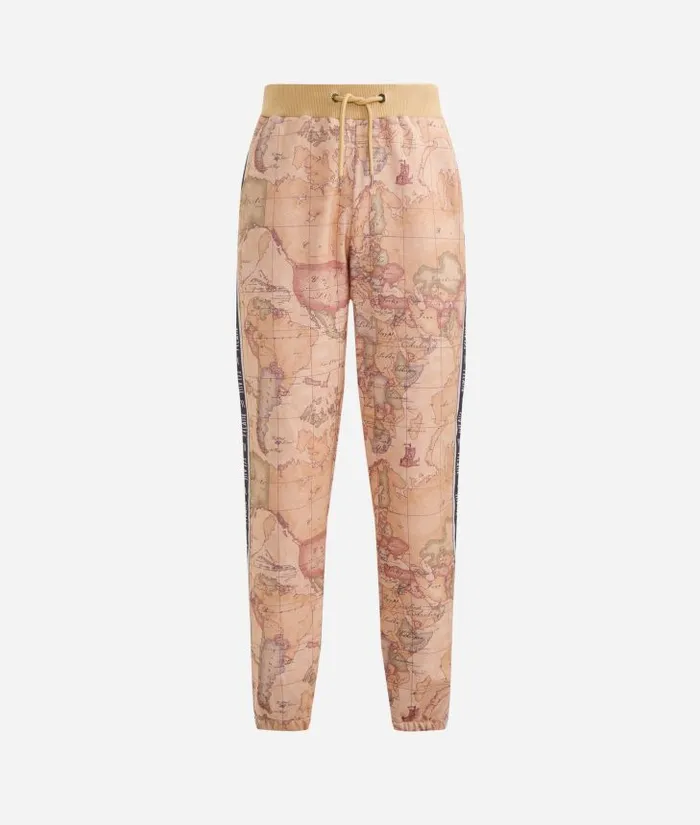Man Trousers Alviero Martini Sweatpants With Logo Motif Geo Classic