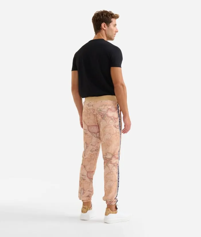 Man Trousers Alviero Martini Sweatpants With Logo Motif Geo Classic