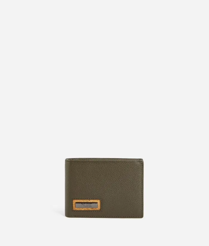 Man Wallets Alviero Martini Beta Leather Medium Wallet Military Green