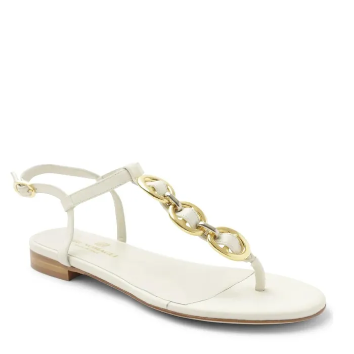 Marina Leather Embellished Thong Sandal 8211 Off White Women Bruno Magli Sandals and Slides