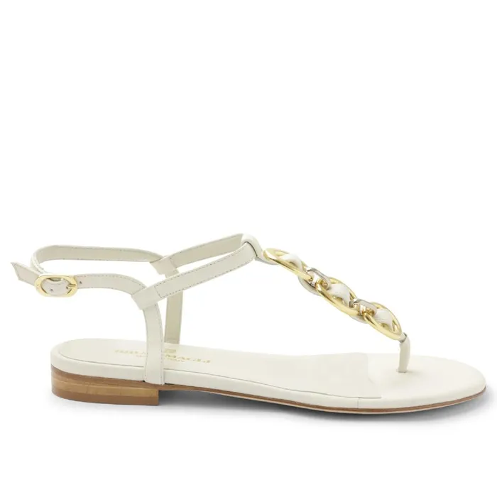 Marina Leather Embellished Thong Sandal 8211 Off White Women Bruno Magli Sandals and Slides