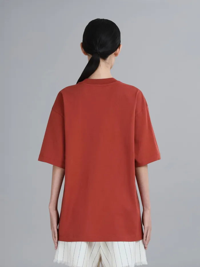 Marni Brown Logo Print Organic Jersey Tshirt Clay Womens Sweatshirts and TShirts Marni Brown Logo Print Organic Jersey Tshirt Clay Womens Sweatshirts and TShirts