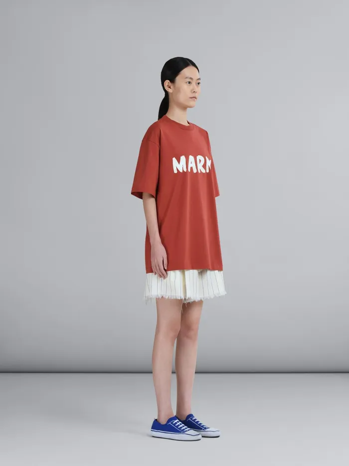 Marni Brown Logo Print Organic Jersey Tshirt Clay Womens Sweatshirts and TShirts Marni Brown Logo Print Organic Jersey Tshirt Clay Womens Sweatshirts and TShirts