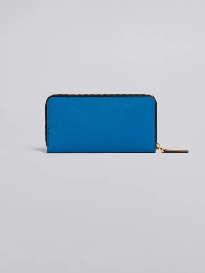 Marni Brown White And Blue Saffiano Leather Ziparound Wallet Dijon Womens Wallets and Small Leather Goods Marni Brown White And Blue Saffiano Leather Ziparound Wallet Dijon Womens Wallets and Small Leather Goods