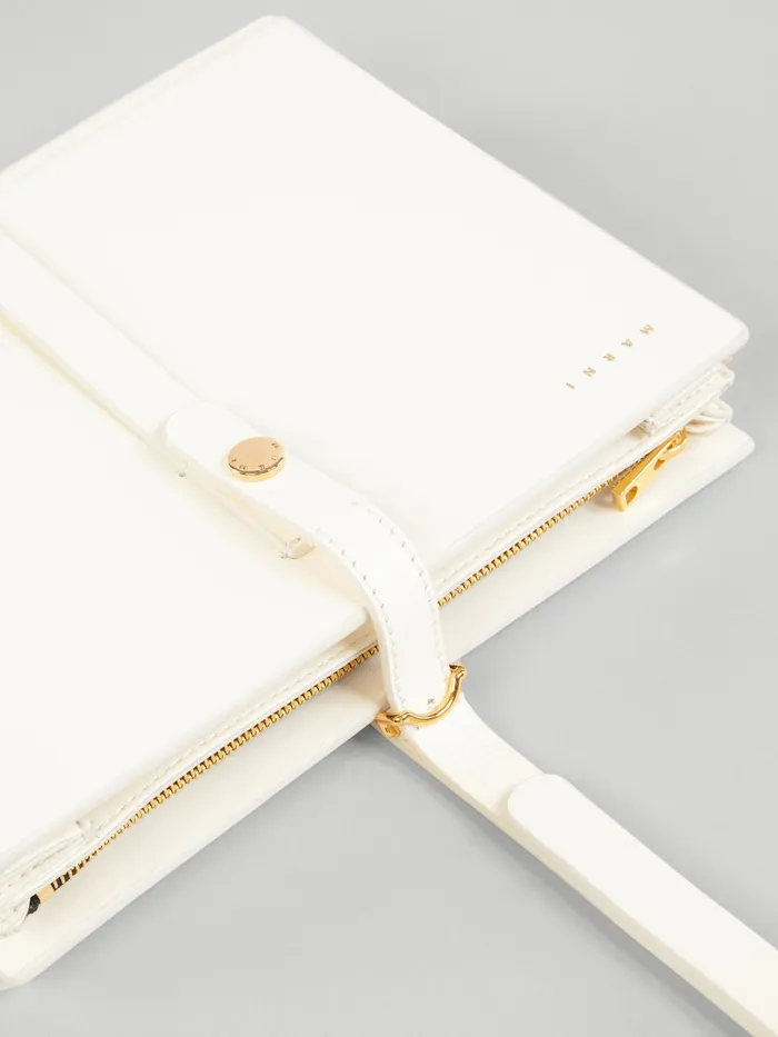 Marni Calf Leather Pouch Silk White Womens Handbags Marni Calf Leather Pouch Silk White Womens Handbags