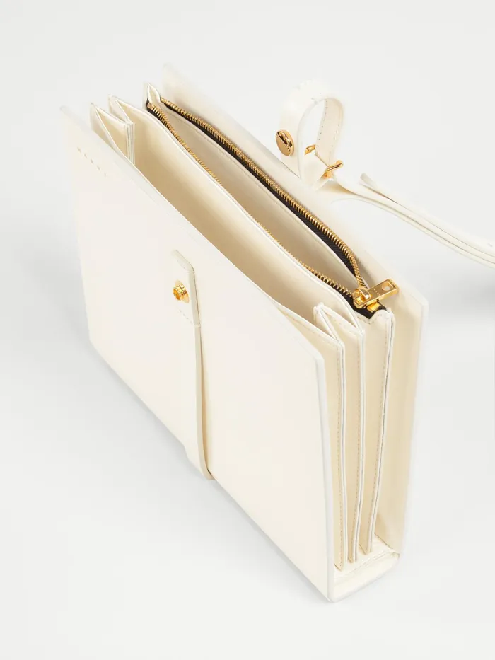 Marni Calf Leather Pouch Silk White Womens Handbags Marni Calf Leather Pouch Silk White Womens Handbags