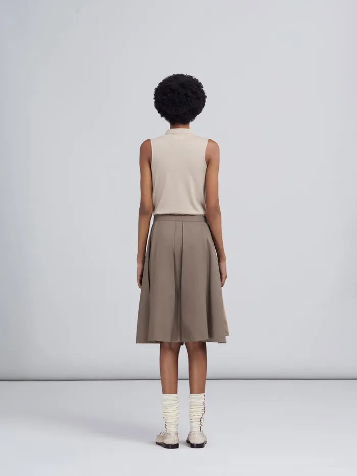 Marni Colourblock Tropical Wool Skirt Walnut Womens Skirts Marni Colourblock Tropical Wool Skirt Walnut Womens Skirts
