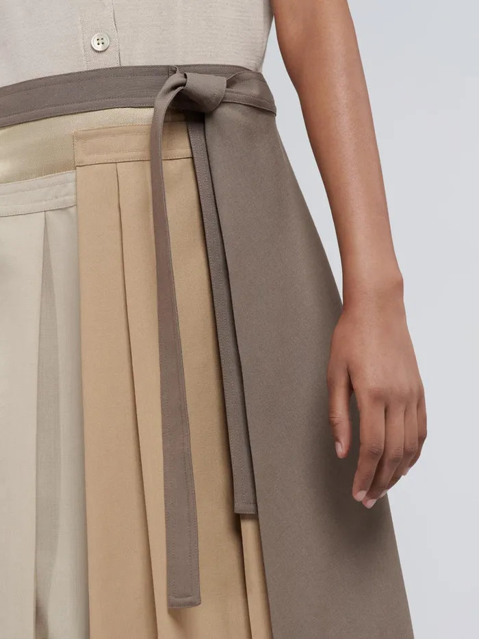 Marni Colourblock Tropical Wool Skirt Walnut Womens Skirts Marni Colourblock Tropical Wool Skirt Walnut Womens Skirts