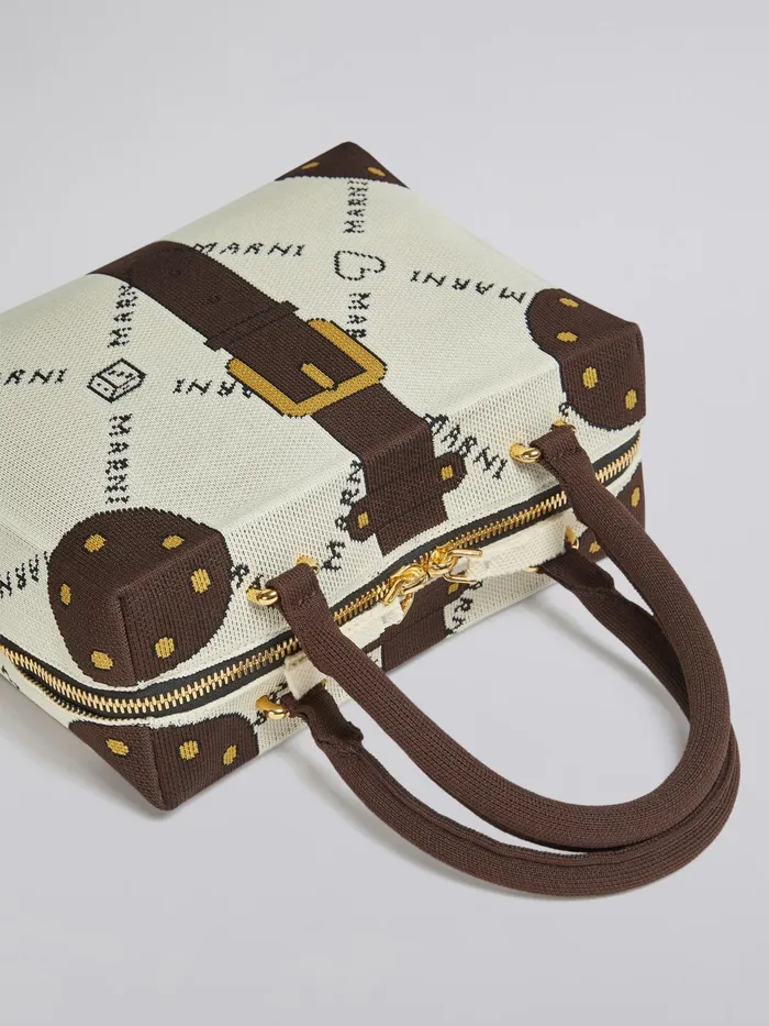 Marni Cubic Bag In White Gram Trompel039il Jacquard Silk White Womens Handbags Marni Cubic Bag In White Gram Trompel039il Jacquard Silk White Womens Handbags