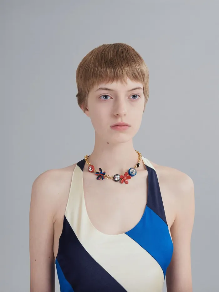 Marni Daisy And Blue Necklace Red Womens Necklaces Marni Daisy And Blue Necklace Red Womens Necklaces