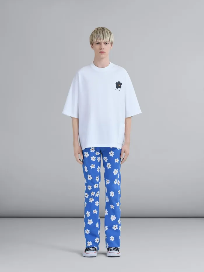 Marni Daisy Jacquard Pants Cobalt Mens Trousers Marni Daisy Jacquard Pants Cobalt Mens Trousers