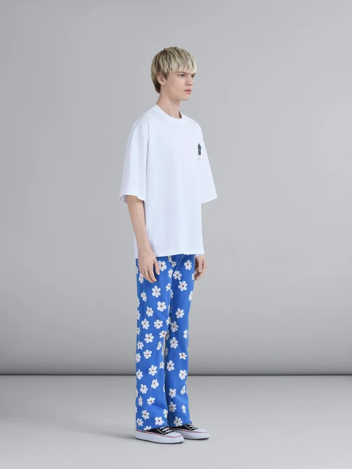 Marni Daisy Jacquard Pants Cobalt Mens Trousers Marni Daisy Jacquard Pants Cobalt Mens Trousers