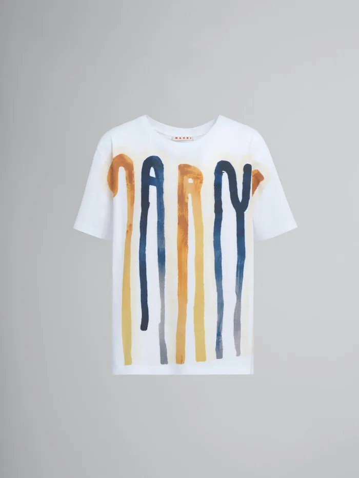 Marni Dripping Logo Jersey Tshirt Maize Womens Sweatshirts and TShirts