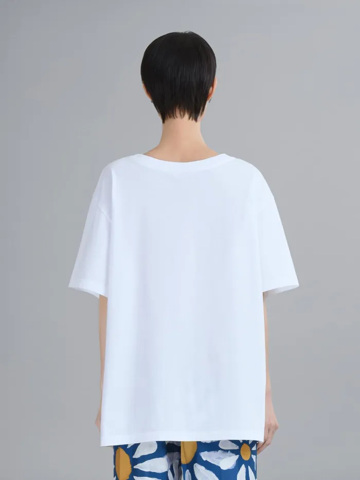 Marni Dripping Logo Jersey Tshirt Maize Womens Sweatshirts and TShirts Marni Dripping Logo Jersey Tshirt Maize Womens Sweatshirts and TShirts