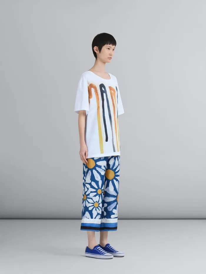 Marni Dripping Logo Jersey Tshirt Maize Womens Sweatshirts and TShirts Marni Dripping Logo Jersey Tshirt Maize Womens Sweatshirts and TShirts