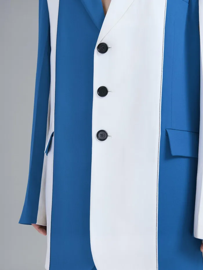 Marni Grain De Poudre Wool Long Blazer Royal Mens Coats and Jackets Marni Grain De Poudre Wool Long Blazer Royal Mens Coats and Jackets
