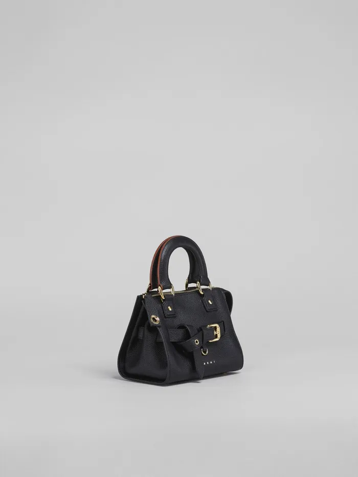 Marni Grained Calf Treasure Mini Top Handle Bag Black Womens Handbags Marni Grained Calf Treasure Mini Top Handle Bag Black Womens Handbags