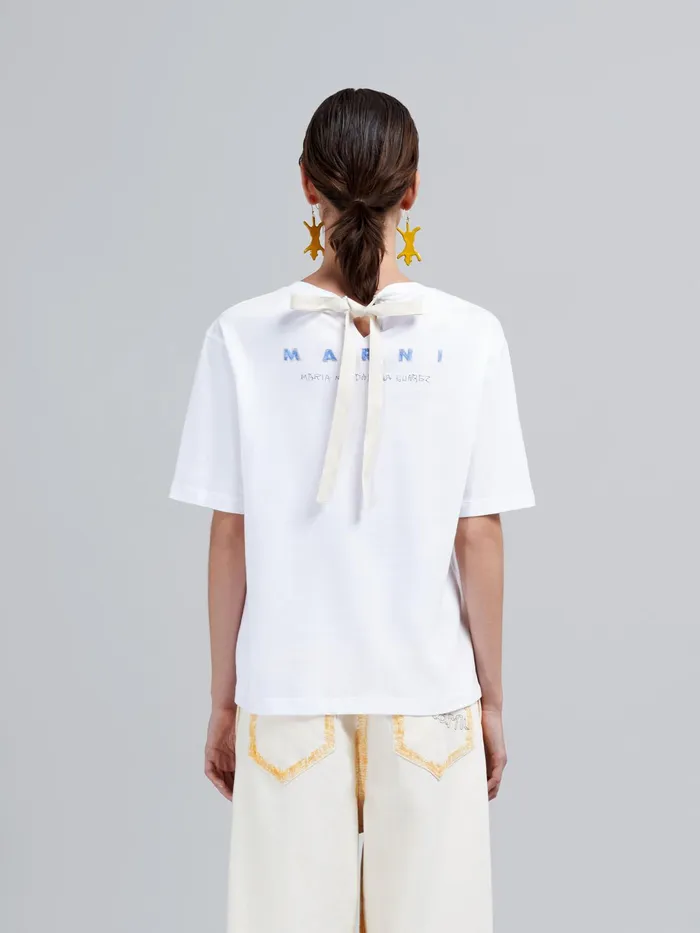 Marni La Rosa Print Bio Jersey Tshirt Lily White Womens Sweatshirts and TShirts Marni La Rosa Print Bio Jersey Tshirt Lily White Womens Sweatshirts and TShirts