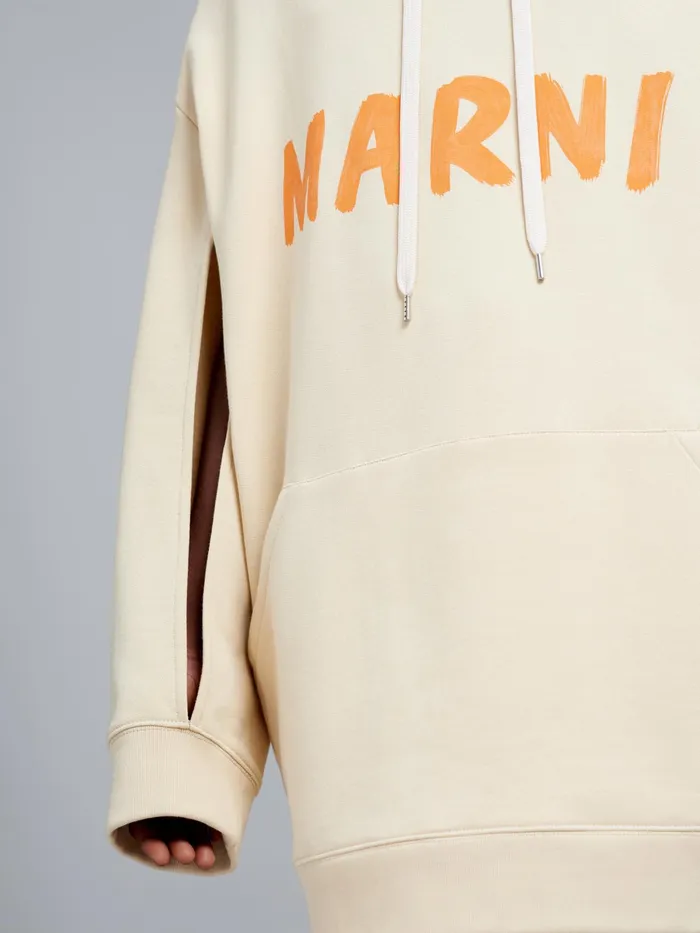 Marni Logo Print Bio Cotton Sweatshirt Ivory Womens Sweatshirts and TShirts Marni Logo Print Bio Cotton Sweatshirt Ivory Womens Sweatshirts and TShirts