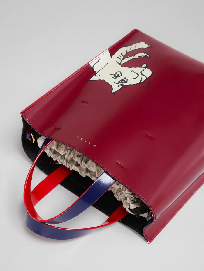 Marni Museo Small Bag In Tiger Print Leather Deep Red Womens Shopping Bags Marni Museo Small Bag In Tiger Print Leather Deep Red Womens Shopping Bags