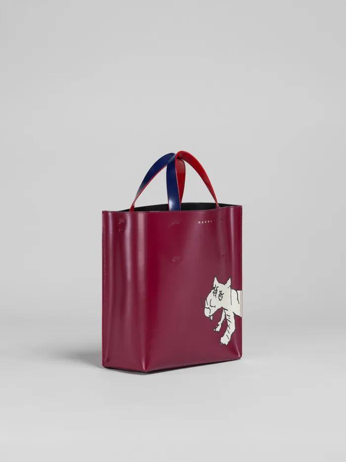 Marni Museo Small Bag In Tiger Print Leather Deep Red Womens Shopping Bags Marni Museo Small Bag In Tiger Print Leather Deep Red Womens Shopping Bags