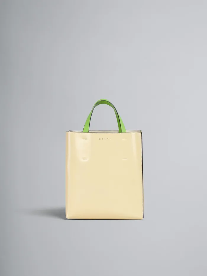 Marni Museo Small Bag In Yellow Saffiano Leather Vanilla Womens Shopping Bags