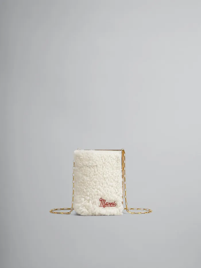 Marni Museo Soft Nano Bag In White Shearling Natural White Womens Crossbody Bags Marni Museo Soft Nano Bag In White Shearling Natural White Womens Crossbody Bags