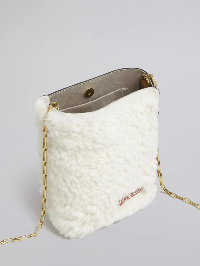Marni Museo Soft Nano Bag In White Shearling Natural White Womens Crossbody Bags Marni Museo Soft Nano Bag In White Shearling Natural White Womens Crossbody Bags