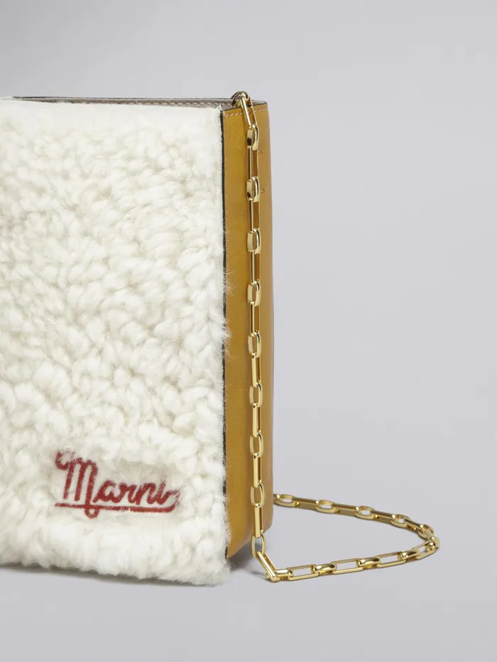 Marni Museo Soft Nano Bag In White Shearling Natural White Womens Crossbody Bags Marni Museo Soft Nano Bag In White Shearling Natural White Womens Crossbody Bags