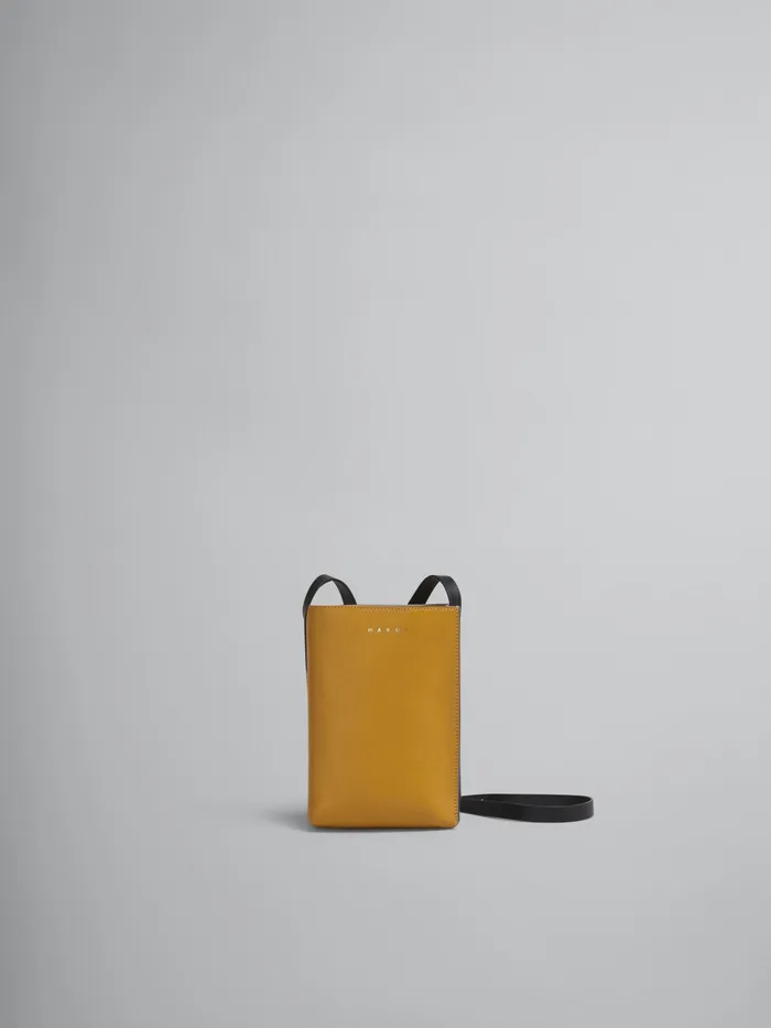 Marni Museo Soft Nano Bag In Yellow And Green Leather Saffron Womens Crossbody Bags Marni Museo Soft Nano Bag In Yellow And Green Leather Saffron Womens Crossbody Bags