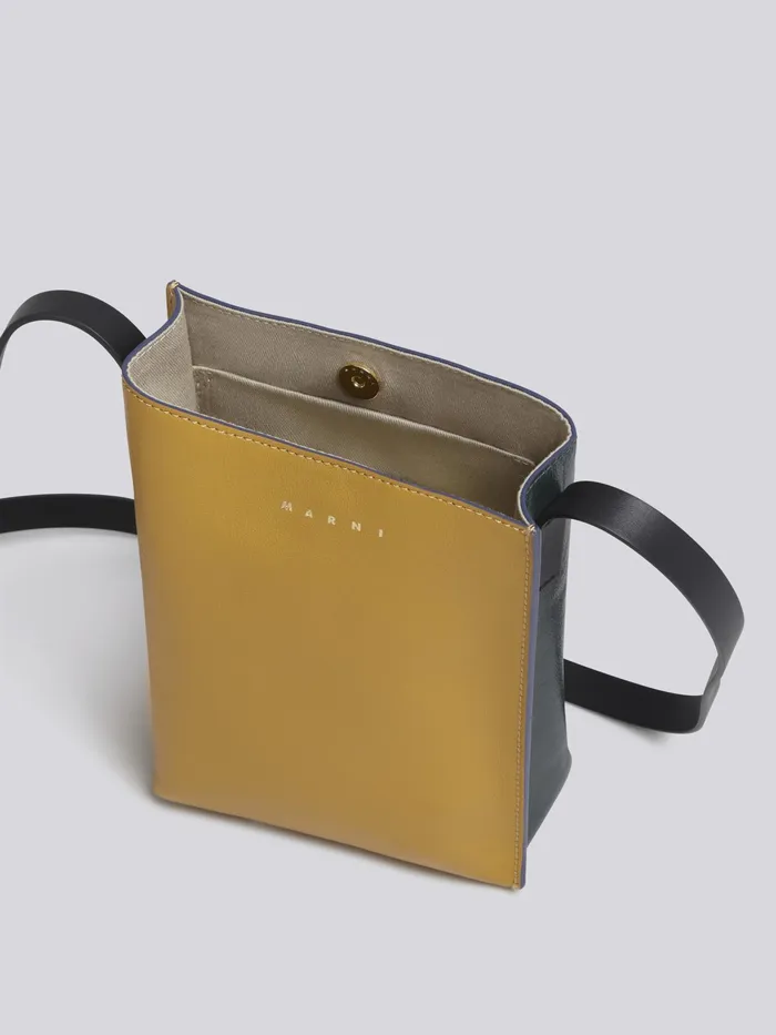 Marni Museo Soft Nano Bag In Yellow And Green Leather Saffron Womens Crossbody Bags Marni Museo Soft Nano Bag In Yellow And Green Leather Saffron Womens Crossbody Bags