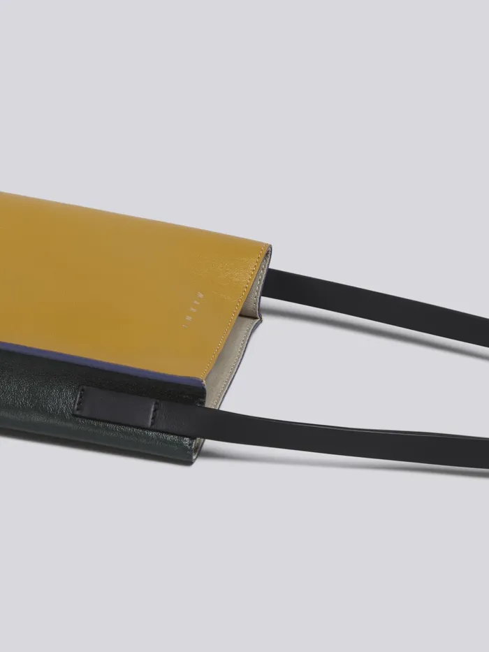 Marni Museo Soft Nano Bag In Yellow And Green Leather Saffron Womens Crossbody Bags Marni Museo Soft Nano Bag In Yellow And Green Leather Saffron Womens Crossbody Bags