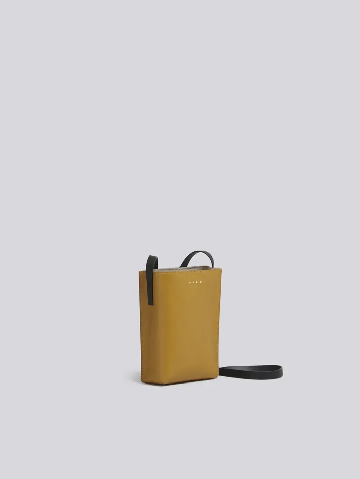 Marni Museo Soft Nano Bag In Yellow And Green Leather Saffron Womens Crossbody Bags Marni Museo Soft Nano Bag In Yellow And Green Leather Saffron Womens Crossbody Bags