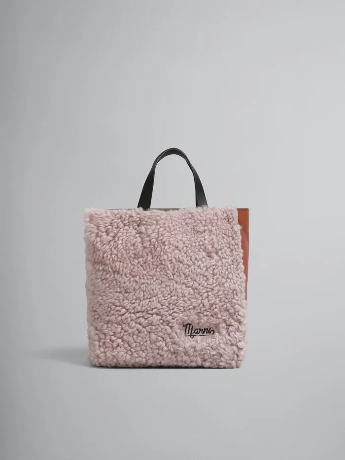 Marni Museo Soft Small Bag In Pnk Shearling Quartz Womens Shopping Bags