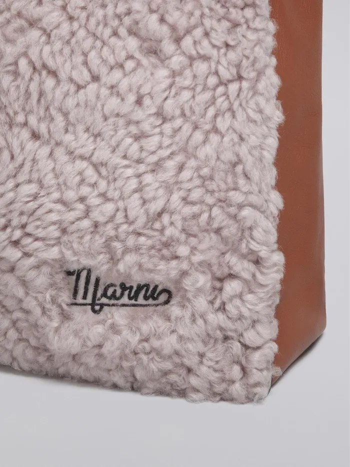 Marni Museo Soft Small Bag In Pnk Shearling Quartz Womens Shopping Bags Marni Museo Soft Small Bag In Pnk Shearling Quartz Womens Shopping Bags