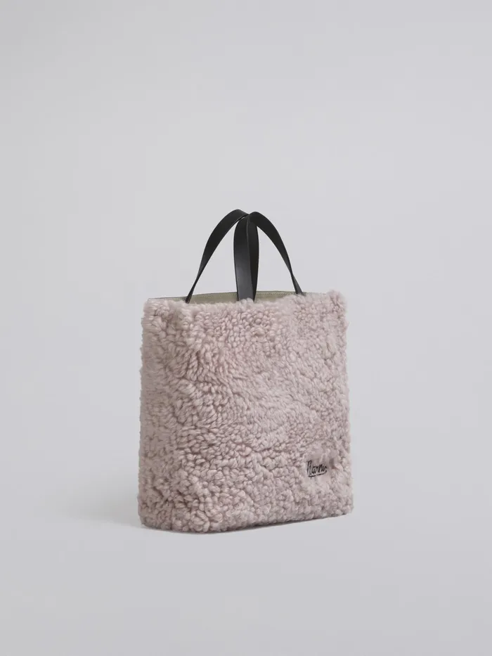 Marni Museo Soft Small Bag In Pnk Shearling Quartz Womens Shopping Bags Marni Museo Soft Small Bag In Pnk Shearling Quartz Womens Shopping Bags